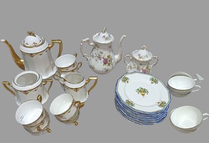 null Tea and coffee set including teapot, milk jug, sugar bowl, ten cups and eleven...
