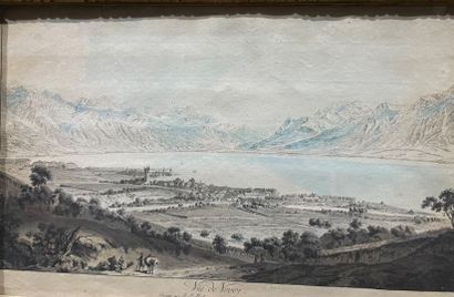 null After Johann Ludwig ABERLI
(1723-1786)
View of Vevey 
View of Lake Brienz 
View...