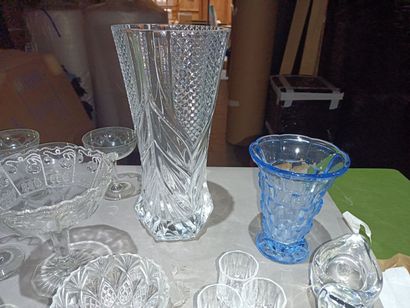 null Large lot of mismatched glassware. 

Two vases.