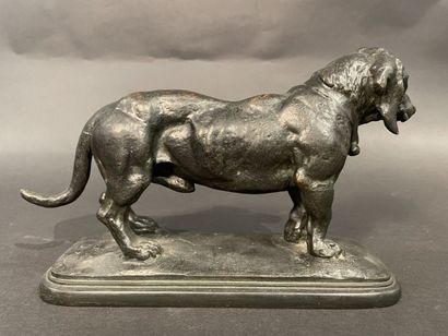 null after Antoine Louis BARYE (1795-1875). 
Standing Basset (head turned to the...