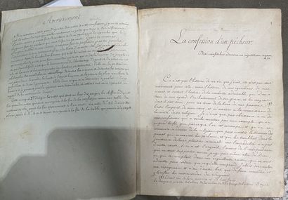 null Les confessions d'un pécheur, manuscript, approx. 190 pages, late 18th cent...