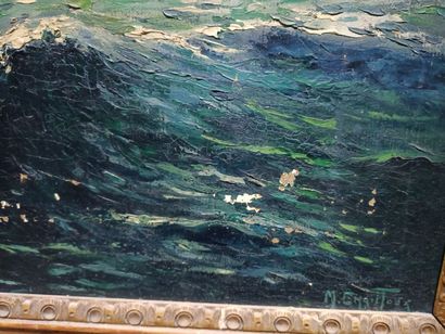 null Max CHAILLOUX (19th - 20th century)
The wave. 
Oil on canvas, signed lower right....