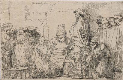  REMBRANDT VAN RIJN (1606-1669)
Le Christ assis disputant avec les docteurs.
Eau-forte.... Gazette Drouot