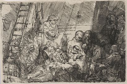  REMBRANDT VAN RIJN (1606-1669)
The Circumcision in the stable.
Etching. A very fine... Gazette Drouot