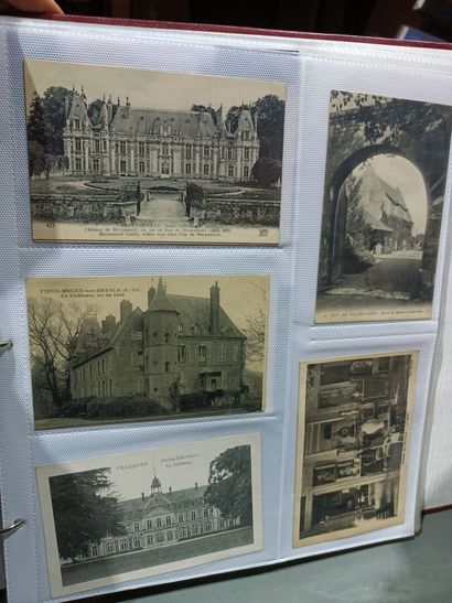 null Set of 3 postcard albums, various French landscapes including religious monuments,...