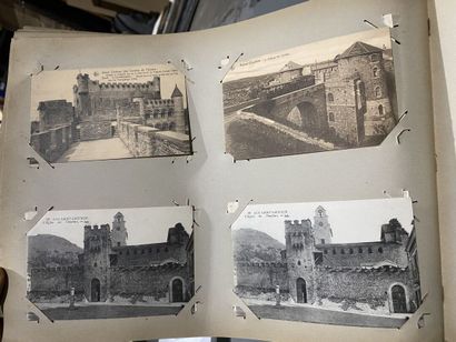 null Set of 3 albums of postcards, mainly views of landscapes in southwest France...