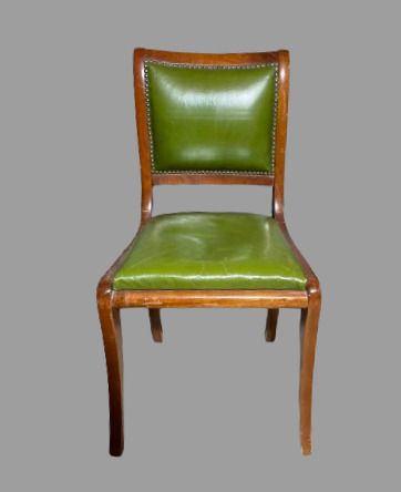 null Four mahogany dining chairs with banded backs.
Empire style.

Joint : 
a chair...