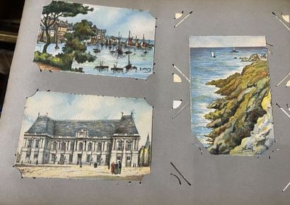 null Set of 3 albums of postcards, mainly views of French seascapes and harbors.
Approximately...