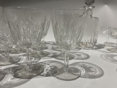 null BACCARAT 
Crystal stemware set including: 12 water glasses, 12 red wine glasses,...