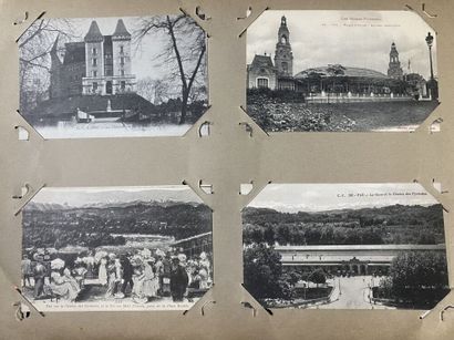 null Set of 3 albums of postcards, mainly views of landscapes in southwest France...