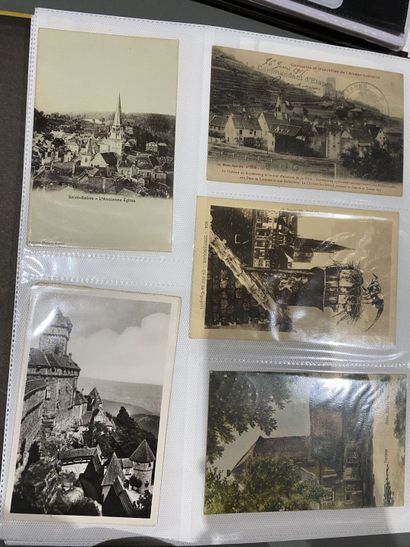 null Set of 3 albums of various postcards on France showing monuments in Picardie,...
