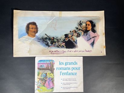  SIDOBRE, Jean (1924-1988)
Grande gouache sur carton sur le thème des ouvrages d'Emile... Gazette Drouot