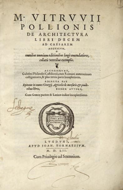 VITRUVE M. Vitruvii Pollionis De Architectura libri decem ad Caesarem Augustum, omnibus...