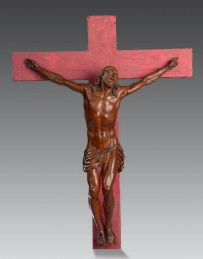 null Christ en buis sculpté. Fin XVIIe siècle. (Petits manques.) Haut.: 40 cm