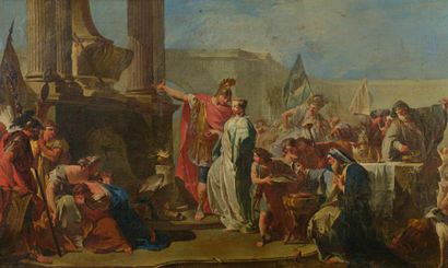 Attribué à Giambattista PITTONI (Venise 1687-1767) Polyxène sacrifiée aux mânes d'Achille...