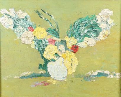 Vladimir de TERLIKOWSKI (1873-1951) Vase de fleurs Huile sur toile signée en bas...