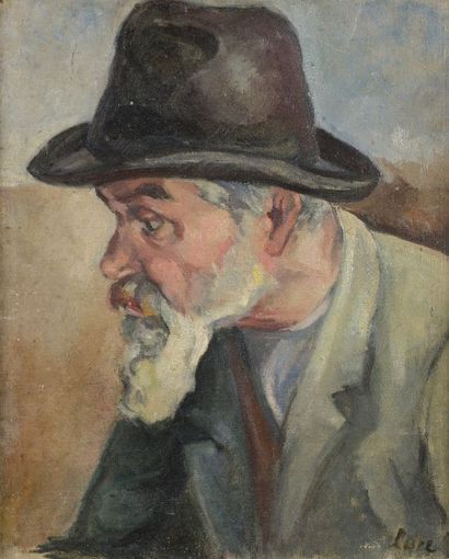 Frédéric LUCE (1896-1974) Portrait de Maximilien Luce Huile sur toile marouflée sur...