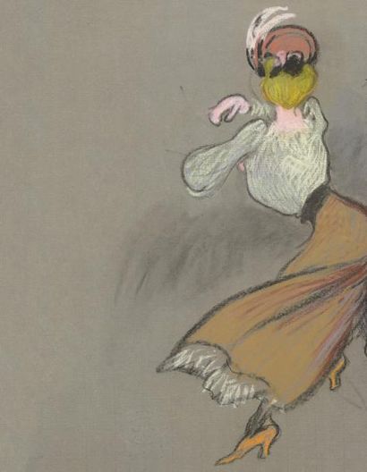 Ludovic RODO-PISSARRO (1878-1952) Les danseuses Pastel sur papier bistre signé en...