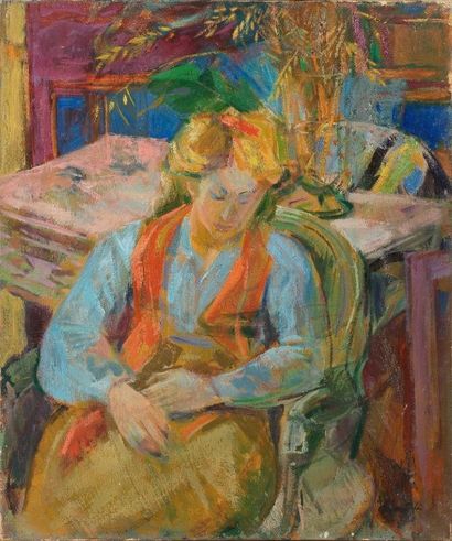 Emilio Grau Sala (1911-1975) Femme endormie Huile sur toile, signée en bas à droite....