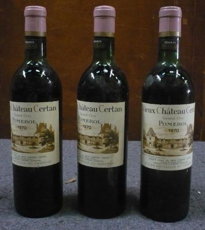 null VINS ET SPIRITUEUX "Vieux Château Certan, 1970. Trois bouteilles."