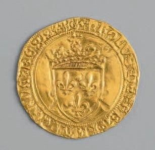 null CHARLES VIII (1483-1498). Écu d'or au soleil. Bayonne. (Dy. 575A, L. 554f)....