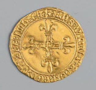 null CHARLES VIII (1483-1498). Écu d'or au soleil. Bayonne. (Dy. 575A, L. 554f)....