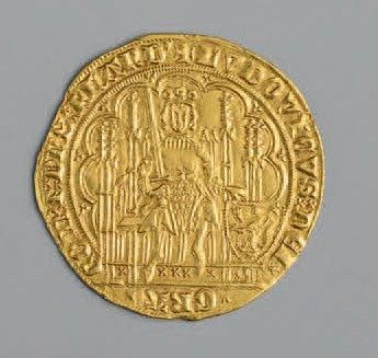 null Flandre. LOUIS DE MAELE (1346-1384). Nouvelle chaise d'or au lion. (Delmonte...