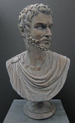 null Empereur romain à l'antique Plâtre patiné, h.: 62 cm