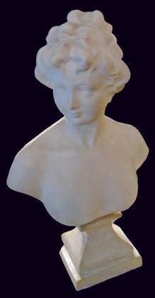 Cipriano CIPRIANI (actif au XIXe siècle) Jeune femme buste en marbre, h.: 28 cm