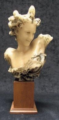 D'après CARPEAUX Jeune fille Cire partiellement peinte en noire, h.: 21 cm