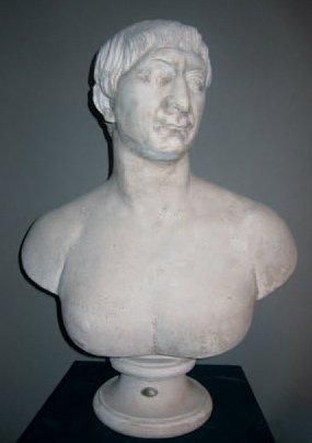 null Homme à l'antique Plâtre avec plaquette «moulage des musée impériaux», h.: 66...