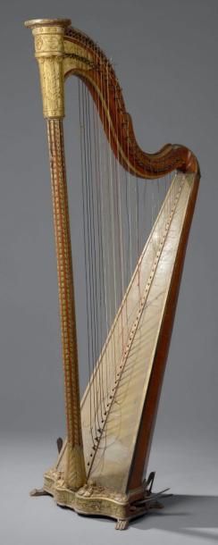 null Harpe de NADERMAN. Fin XVIIIe siècle. Elle porte l'inscription sur l'étiquette:...