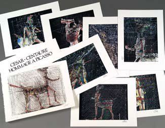 Pierre Restany (1930-2003) César-Centaure, Hommage à Picasso ; Mourlot Paris, in-folio...