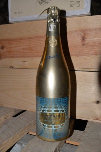 null 1 Bouteille Champagne Taittinger Collection 1978 Vasarely, habillage très légèrement...