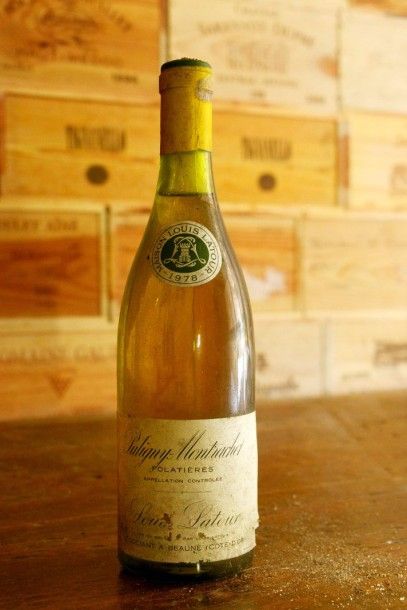 null 1 Bouteille Puligny Montrachet Folatières 1978 Louis Latour, étiquette légèrement...