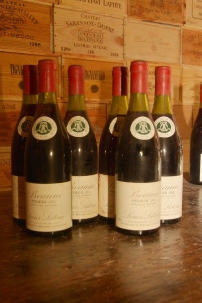 null 6 Bouteilles Beaune 1er Cru 1978 Louis Latour, niveaux: 2 à 3,5 cm, étiquettes...