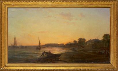 BARRY François (1813-1905) Retour de pêche, 1861 Huile sur toile signée et datée...