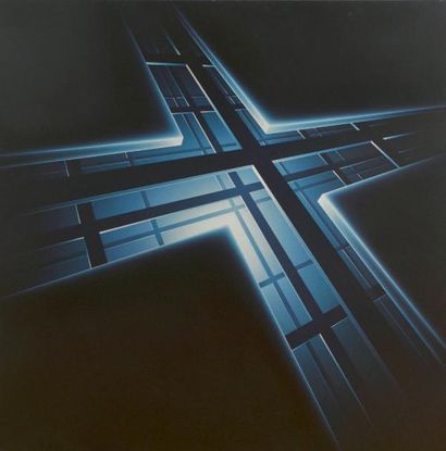 Jean ALLEMAND (né en 1948) Composition à la croix Acrylique sur toile, signée et...