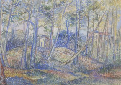 Lucien NEUQUELMAN (1909-1988) Sous bois à Capon Aquarelle sur papier, signée et datée...