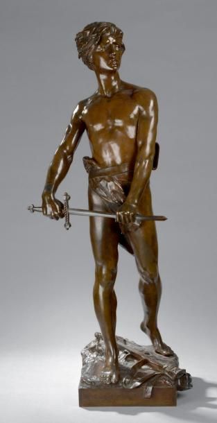 FRaNÇOis-RaOul laRcHE (1860-1912) Vingt ans Épreuve en bronze de patine brune signée...