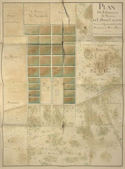 null Lot de cinq plans École FRANÇAISE, 1753 Plan de l'habitation de Monsieur de...