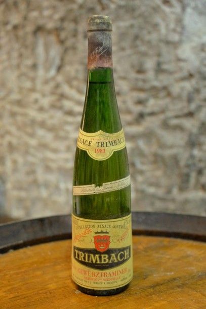 null 1 Bouteille Alsace Gewurztraminer ?SGN? 1983 Trimbach, étiquette légèrement...