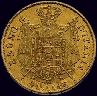 null Règne italique, Napoléon Ier 40 lire 1814 Milan TTB
