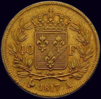 null Louis XVIII (1814-1824) 40 francs 1817 Paris G.1092 TTB