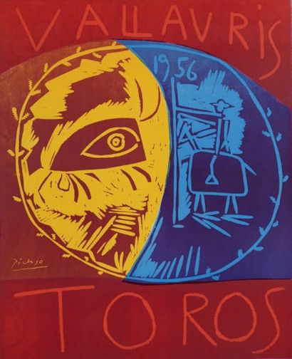 Pablo Picasso (1881-1973) Vallauris 1956 Toros. 1956. Linoléum. 657 x 555. [775 x...