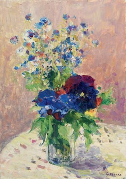 Gaston SEBIRE (1920-2001) 
Vase de fleurs
Huile sur toile, signée en bas à droite.
46...