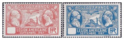 null FRANCE N°244b et 245b «SANS VALEUR FACIALE DANS LE CARTOUCHE» sur les 2 timbres,...