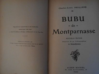 Charles Louis PHILIPPE "Bubu de Montparnasse" Illustré par Granjouan 1905.