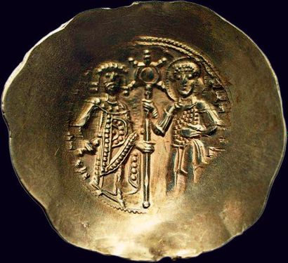 null Manuel I Comnene (1143-1180)
Aspron trachi (4,05 g). Thessalonique.
A/ La vierge...