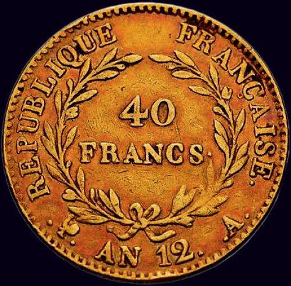 null Bonaparte Ier Consul (1799-1804).
40 francs An 12 Paris.
TB